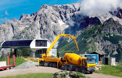 Concrete pump truck in Austria Concrete pump truck in Austria